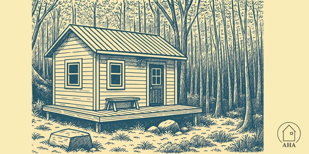A tiny home on foundation in the bush